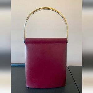 Cartier 1990s Trinity Handle Handbag Burgundy